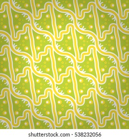 Bright green geometric seamless pattern in primitive style. Shining, contrast design for wallpaper, curtain, packing-paper or other purpose.