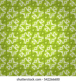 Bright green geometric seamless pattern in lines style. Colored, contrast design for wallpaper, fabric, banner or other purpose. Vector background.