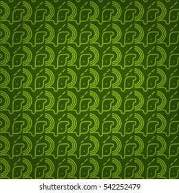 Bright green geometrical seamless pattern in constructionism style. Bright, symmetrical design for curtain, fabric, banner or other purpose. Vector background.
