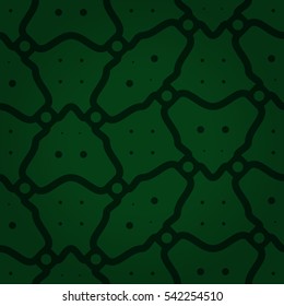 Bright green geometrical seamless pattern in alien style. Flat tessellated repeatable backdrop.