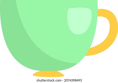 Bright green glass cup, illustration, vector, on a white background.