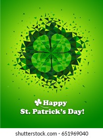 Bright green greeting card for St. Patrick's day