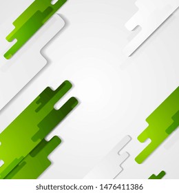 Bright green and grey abstract geometric tech background. Vector design