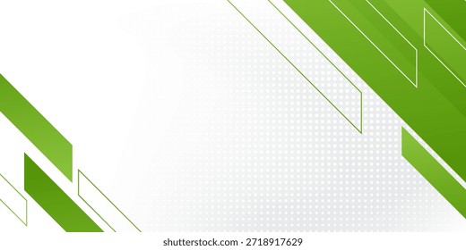 Diseño de Anuncio corporativo de Formas geométricas de alta tecnología verde y gris brillante. Fondo futurista de Vector