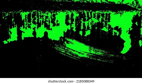 Hellgrüner grunge, Vektorhintergrund. Urban alte schälte Mauer. Staub störte Overlay. Reiche schwarz-weiße Textur mit verblasster Farbe und kratztem Gips. Tapete mit Rost und Schmutz.