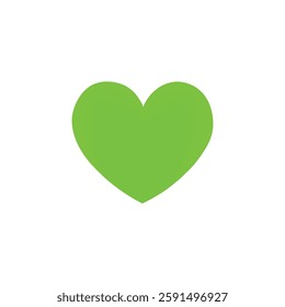 Bright Green Heart Illustration on a White Background – Minimalist and Modern Love Symbol