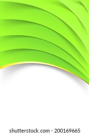 Bright green layered folder template. Vector illustration