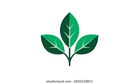 Bright green leaf graphic with smooth shapes and detailed veins for use in eco projects environmental campaigns and nature related visuals