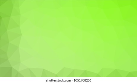 Bright green low polygonal crystal background. Triangular polygon  pattern. Low poly vector illustration. Low polygonal backdrop