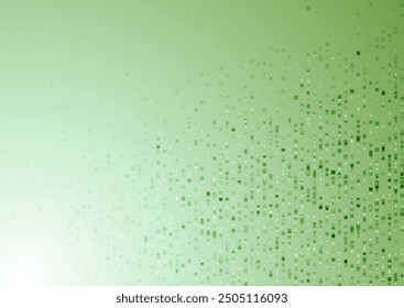 Bright green minimal dotted square lines abstract halftone background. Geometric tech concept vector design