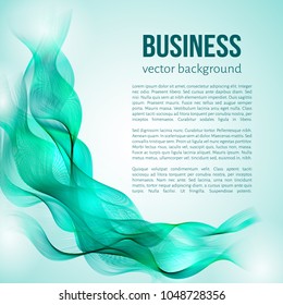 Bright green moving wavy lines. Business background. Easy to edit design template for your projects and presentations.