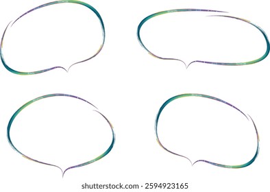bright green multicolour artwork speech bubbles set