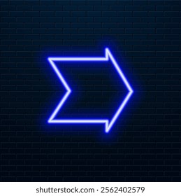Bright green neon light arrows pointing to the right. 3D rendering of glowing neon arrows on a black background. Flashing direction indicators..