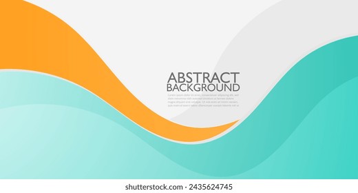 Bright green and orange geometric square business banner design. Creative banner design with overlap shapes and lines for template. Simple bright white horizontal banner. Eps10 vector