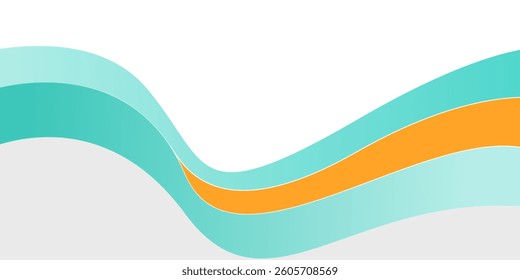 Bright green and orange geometric square business banner design. Creative banner design with overlap shapes and lines for template. Simple bright white horizontal banner.