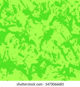 Bright green paint seamless pattern, abstract multicolor vector background. Colorful design wallpaper for textile, fabric, wrapping paper.