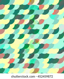 Bright green palette circles seamless pattern. Transparent objects, eps 10