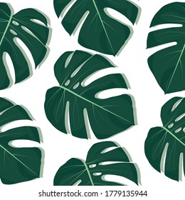 Bright green palm leaves pattern