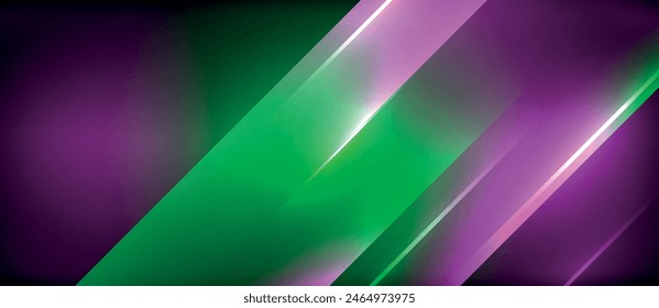 A bright green and purple stripe shines against a purple backdrop, creating a vibrant visual effect