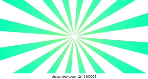 Bright Green Radiating Sunburst Lines on White Background. presentation