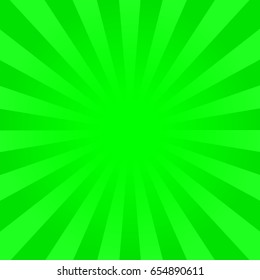 Bright green rays background. Comics, pop art style. Vector, eps 10.
