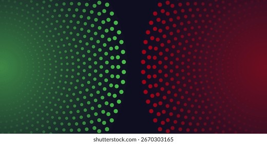 Bright green and red dynamic abstract vector background with diagonal lines. Business presentation banner for sale event night party. Fast moving soft circle wave line stripe decoration
