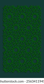 Bright green seamless flat arabic pattern background