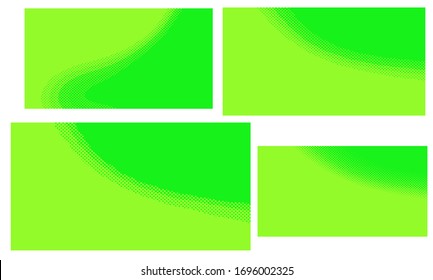 Bright green set. Vector retro comic dotted backgrounds.