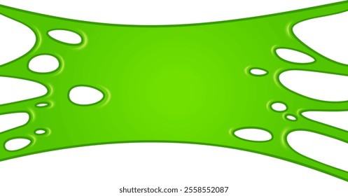 Bright green slime is dripping down, creating various sized holes, against a clean white backdrop, perfect for halloween or any spooky occasion