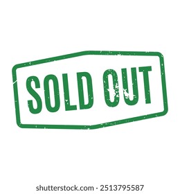 A bright green SOLD OUT stamp on a white background, indicating that the product or service is no longer in stock or available for purchase.