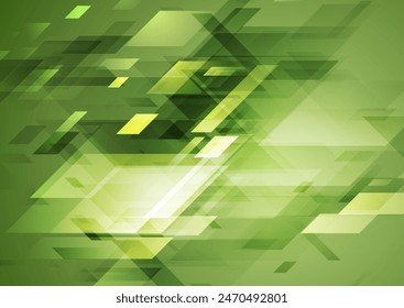 Fondo abstracto geométrico de la tecnología de las rayas verdes brillantes. diseño de Vector