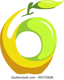bright green stylized apple logo 