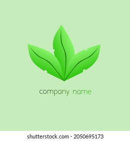 bright green three leaf logo vector format