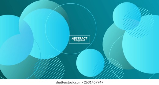 Fondo abstracto azul tosca verde brillante. Patrón de moda de círculo superpuesto simple. Vector Eps10