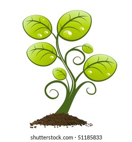 bright green tree illustration