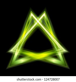 Bright green triangle shape. Vector logo eps 10