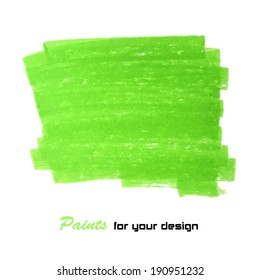 Bright green vector brush stroke hand painted background