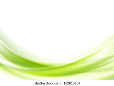 Bright green vector waves abstract background