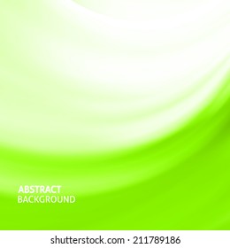 Bright green vector waves abstract background