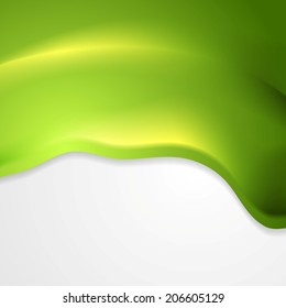El diseño elegante de las olas verdes brillantes. Fondo de la tarjeta de vector