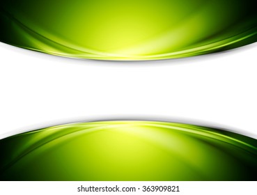 Bright green wavy abstract graphic design. Vector background