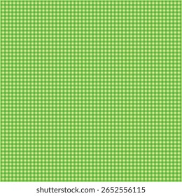 Bright Green and White Mini Gingham Plaid Seamless Pattern for Textile Fabric, Tablecloth Design, and Digital Background Use