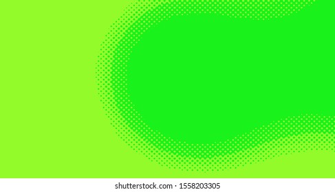 Bright green yellow dotted background. Abstract polka dot background with halftone dots design. Gradient halftone pop art retro style comic. Vector illustration for sale banner. Eps 10.