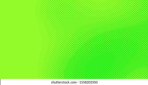 Bright green yellow dotted background. Abstract polka dot background with halftone dots design. Gradient halftone pop art retro style comic. Vector illustration for sale banner. Eps 10.