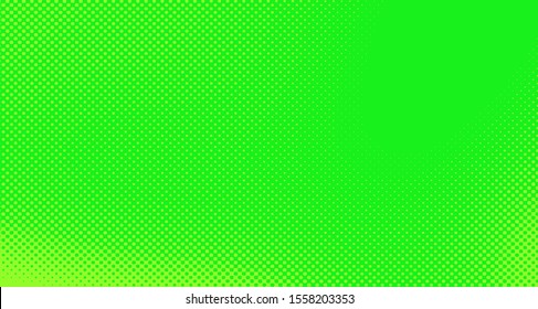 Bright green yellow dotted background. Abstract polka dot background with halftone dots design. Gradient halftone pop art retro style comic. Vector illustration for sale banner. Eps 10.