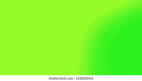 Bright green yellow dotted background. Abstract polka dot background with halftone dots design. Gradient halftone pop art retro style comic. Vector illustration for sale banner. Eps 10.