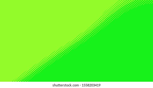 Bright green yellow dotted background. Abstract polka dot background with halftone dots design. Gradient halftone pop art retro style comic. Vector illustration for sale banner. Eps 10.