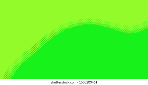 Bright green yellow dotted background. Abstract polka dot background with halftone dots design. Gradient halftone pop art retro style comic. Vector illustration for sale banner. Eps 10.