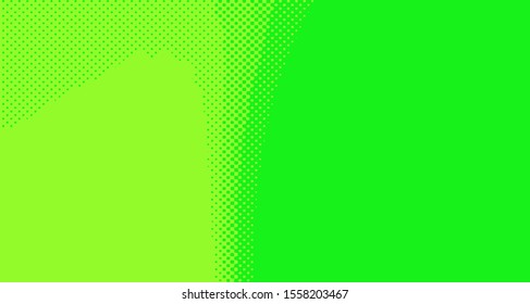 Bright green yellow dotted background. Abstract polka dot background with halftone dots design. Gradient halftone pop art retro style comic. Vector illustration for sale banner. Eps 10.