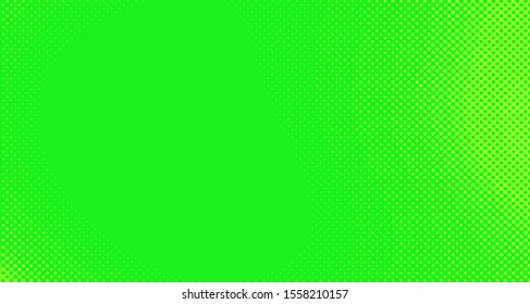 Bright green yellow dotted background. Abstract polka dot background with halftone dots design. Gradient halftone pop art retro style comic. Vector illustration for sale banner. Eps 10.